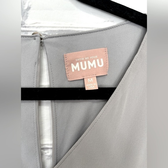 Show me your MUMU Emily Empire Maxi Dress in Dove Grey Chiffon - Picture 5 of 8